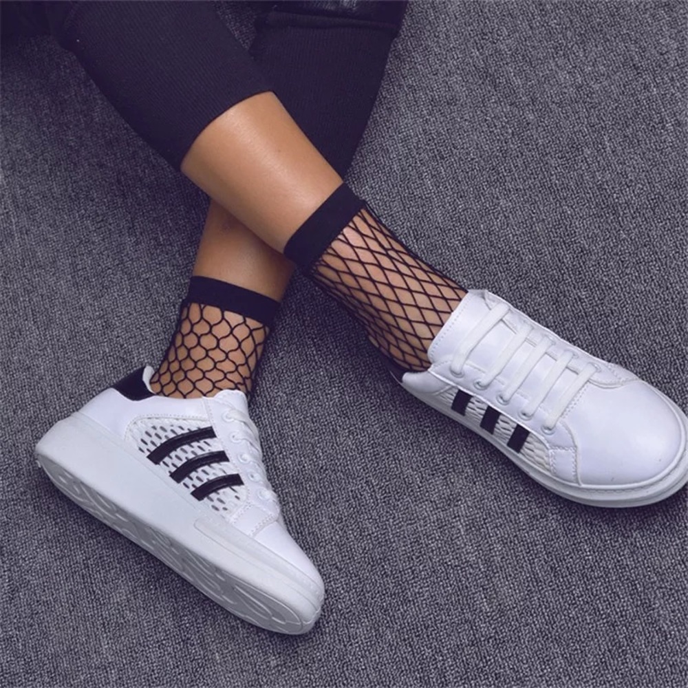 Fishnet Anklet Socks Black Stockings